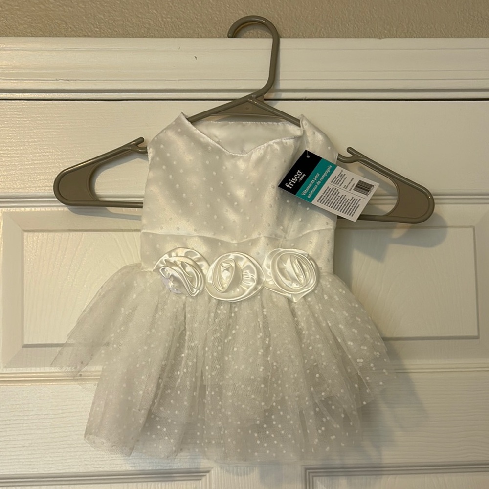 White Polka Dot pet dress